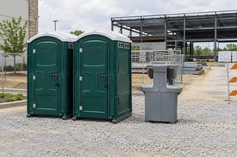 Portable restrooms and washing near construction work