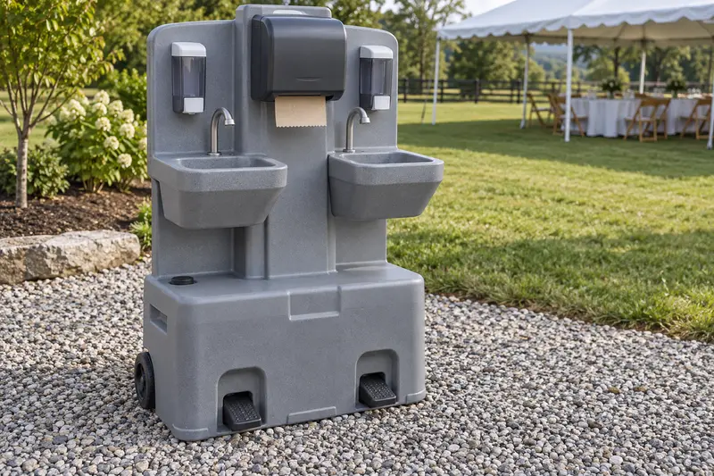 Portable wash station for an outdoor facility setup